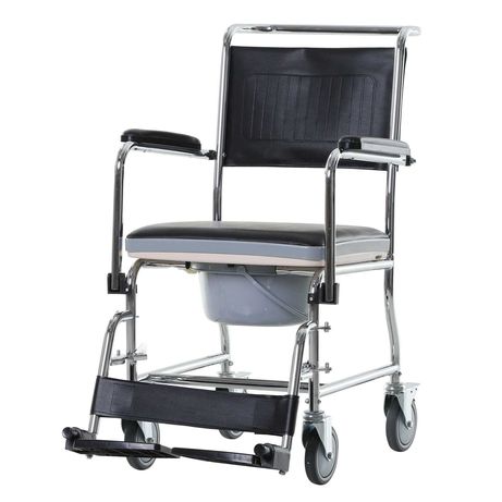 HOMCOM - Wózek inwalidzki sanitarny - dla osoby niepełnosprawnej - WC