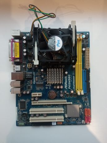 материнская плата, с процессором и кулером ASRock P4i945GC DDR2 667