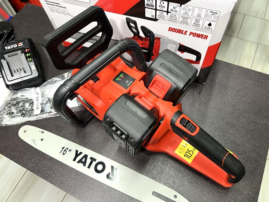 Пила цепная аккумуляторная YATO YT-828132 Комплект (АКБ 2 x 4Ач + ЗУ)
