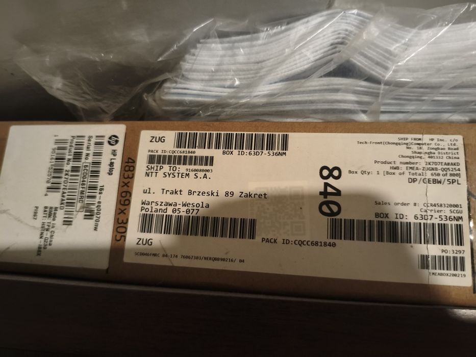 Laptop HP 15.6 cali faktura ubezpieczenie