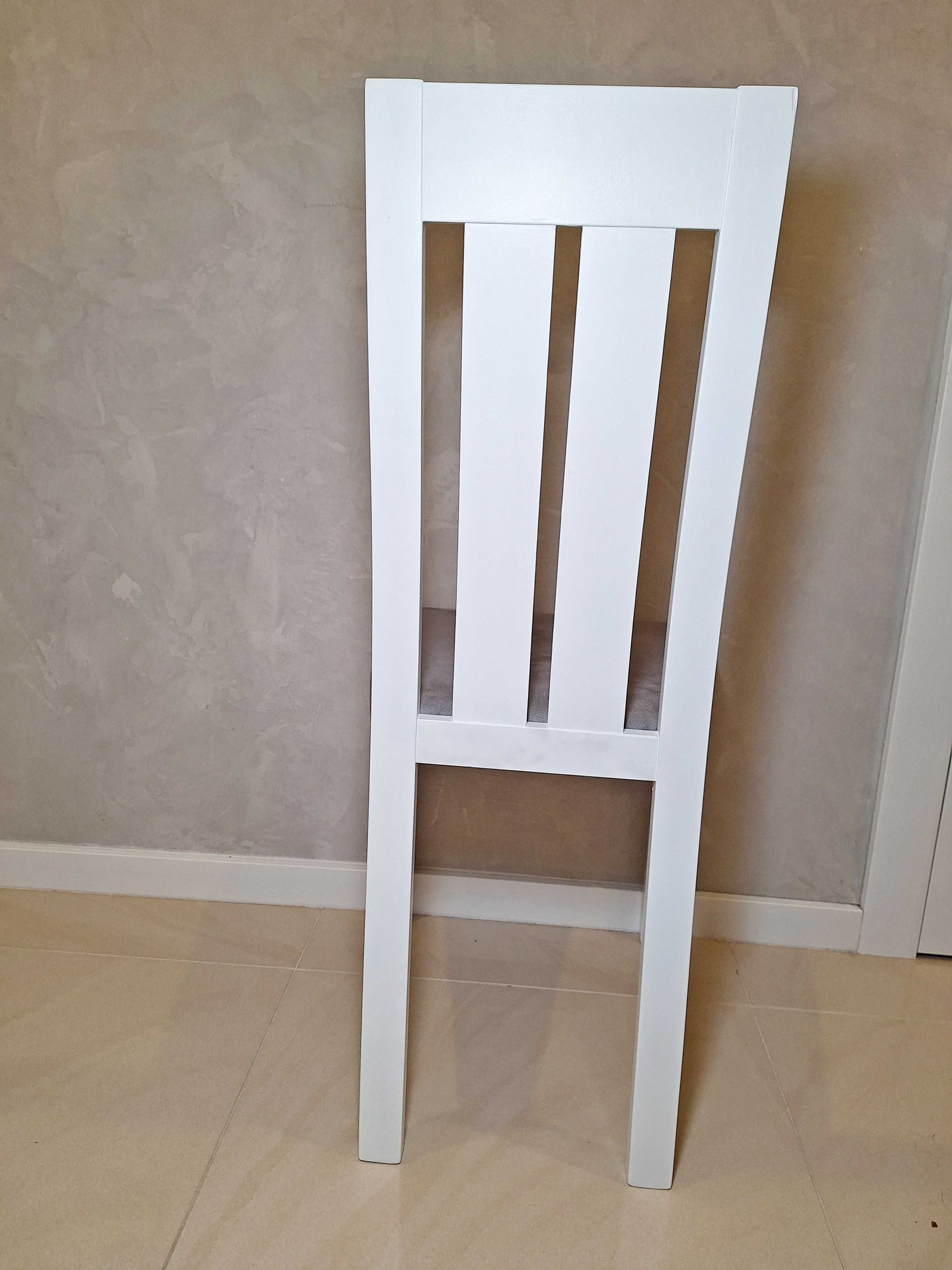 Krzesła białe do jadalni / stołowe SOLIDNE drewniane Zestaw 3szt