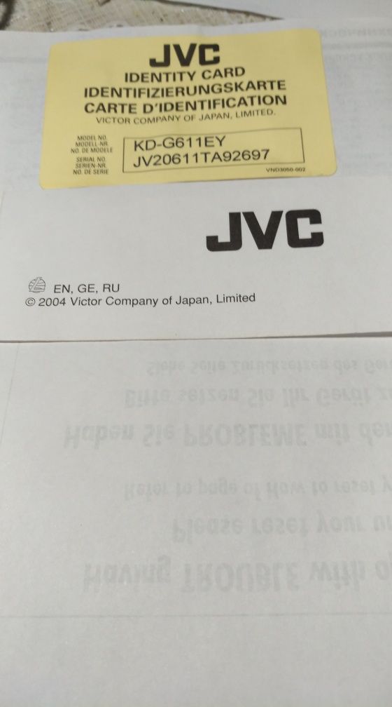 магнитола Japan JVC KD-G611