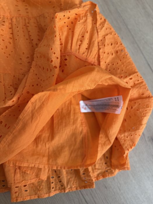 Плаття помаранчева сукня сарафан платье прошва Zara 7-8 128см