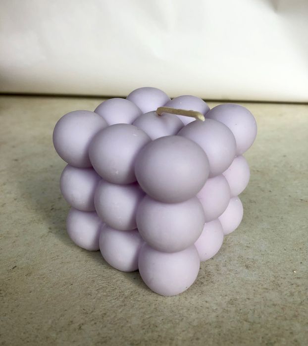 Świeca Bubble duża, sojowa, zapachowa lawendowa , świeczka