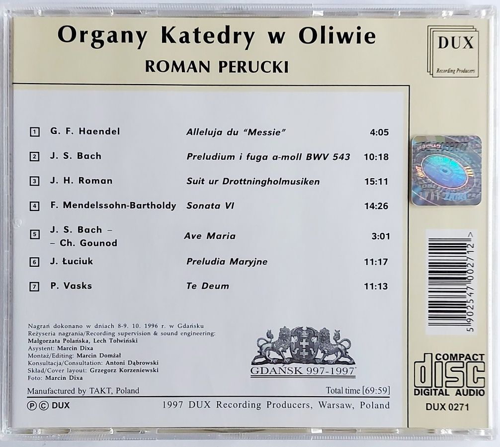 Roman Perucki Organy Katedry W Oliwie 1997r