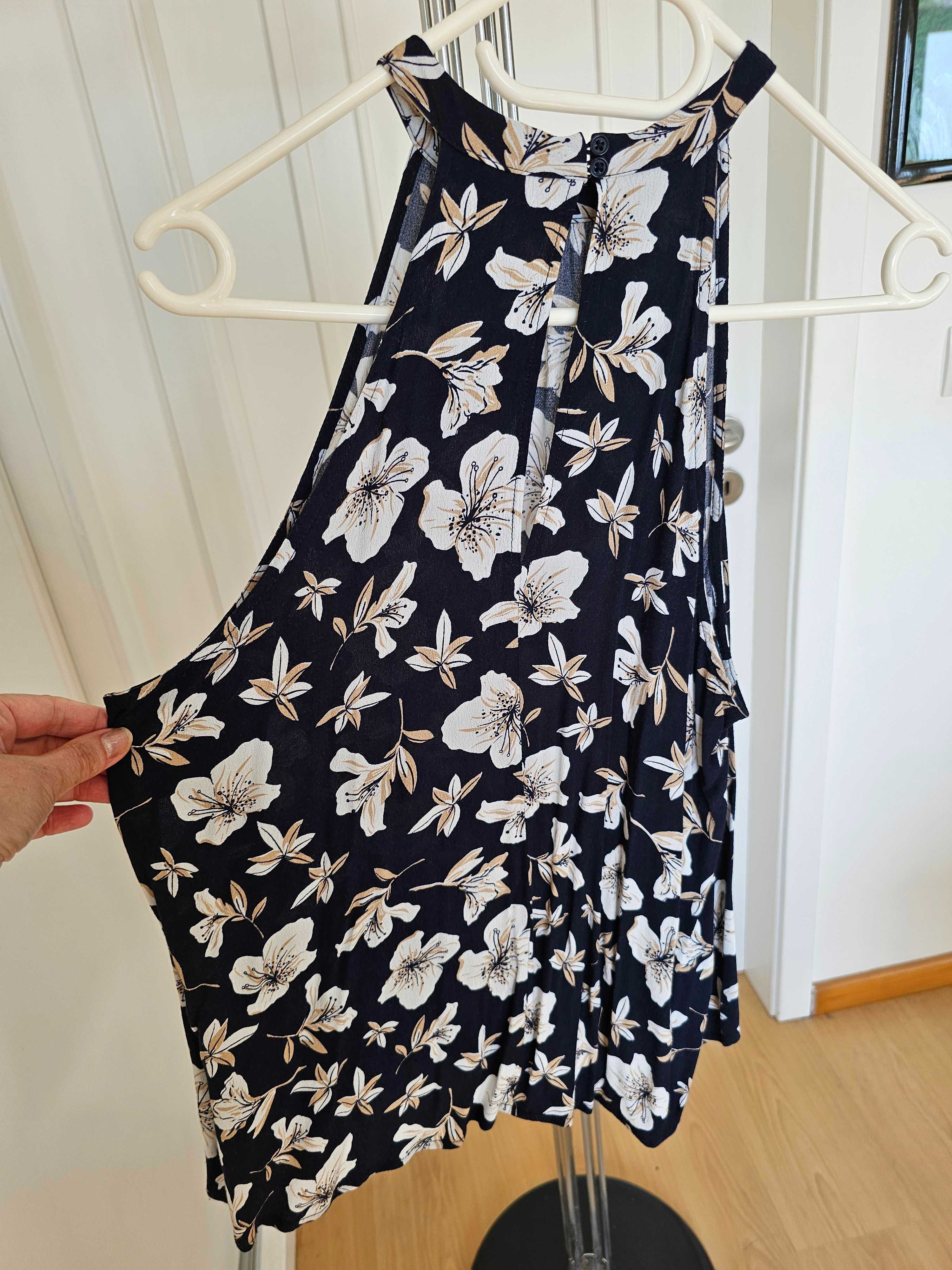 Top azul-escuro estampado da Mango