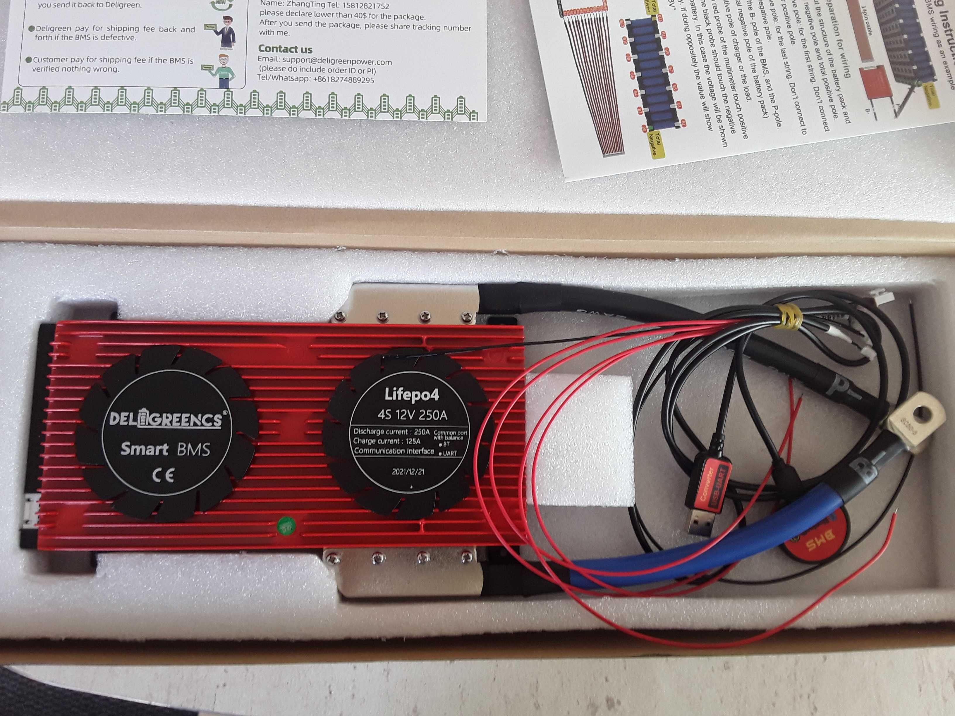 SMART BMS DALY 250A LIPO4 4S baterias