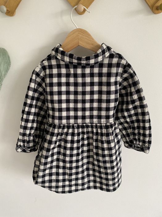 Sukienka zara 80 kratka biało czarna wiązanie