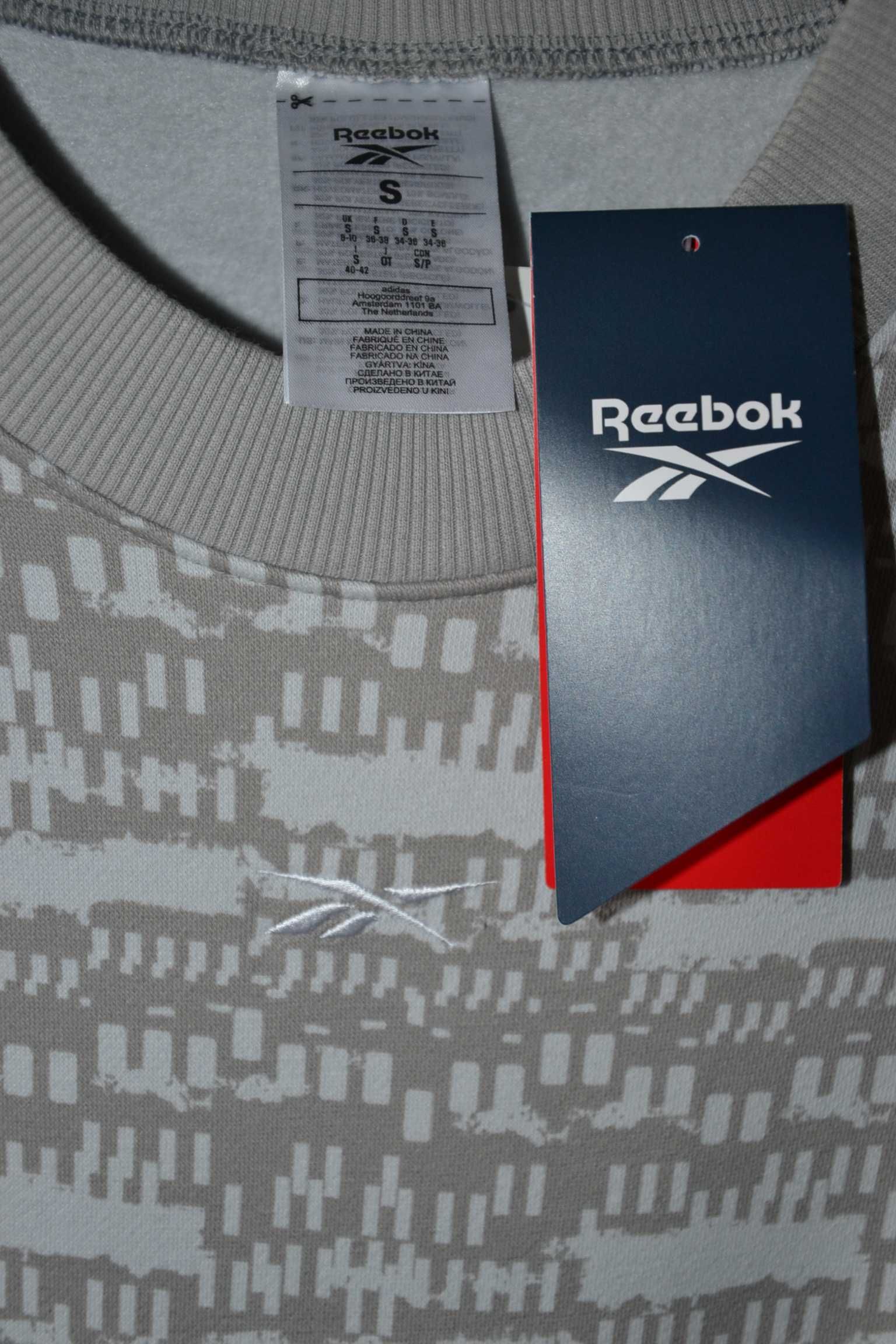 REEBOK Coverup Nowa Bluza Damska S Oversize Bawełna Oryginalna 100%