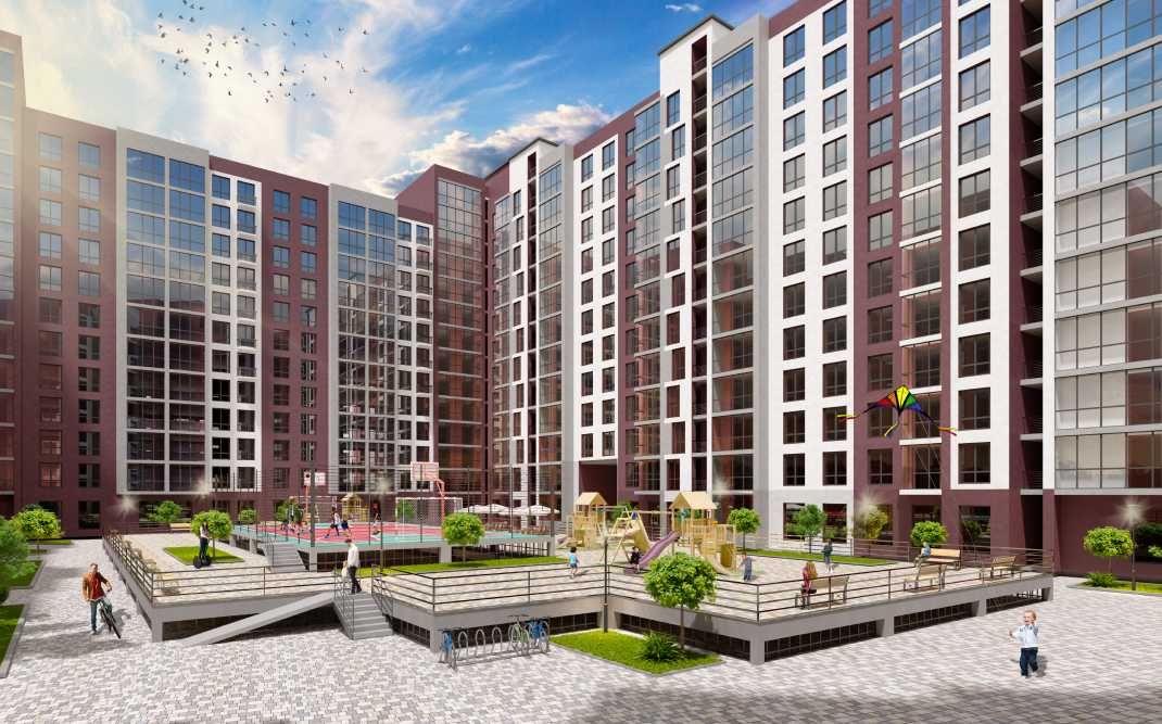 2-кімнатна 64 м², кухня 15 м², гардеробна,лоджія, балкон ЖК “Княгинин”