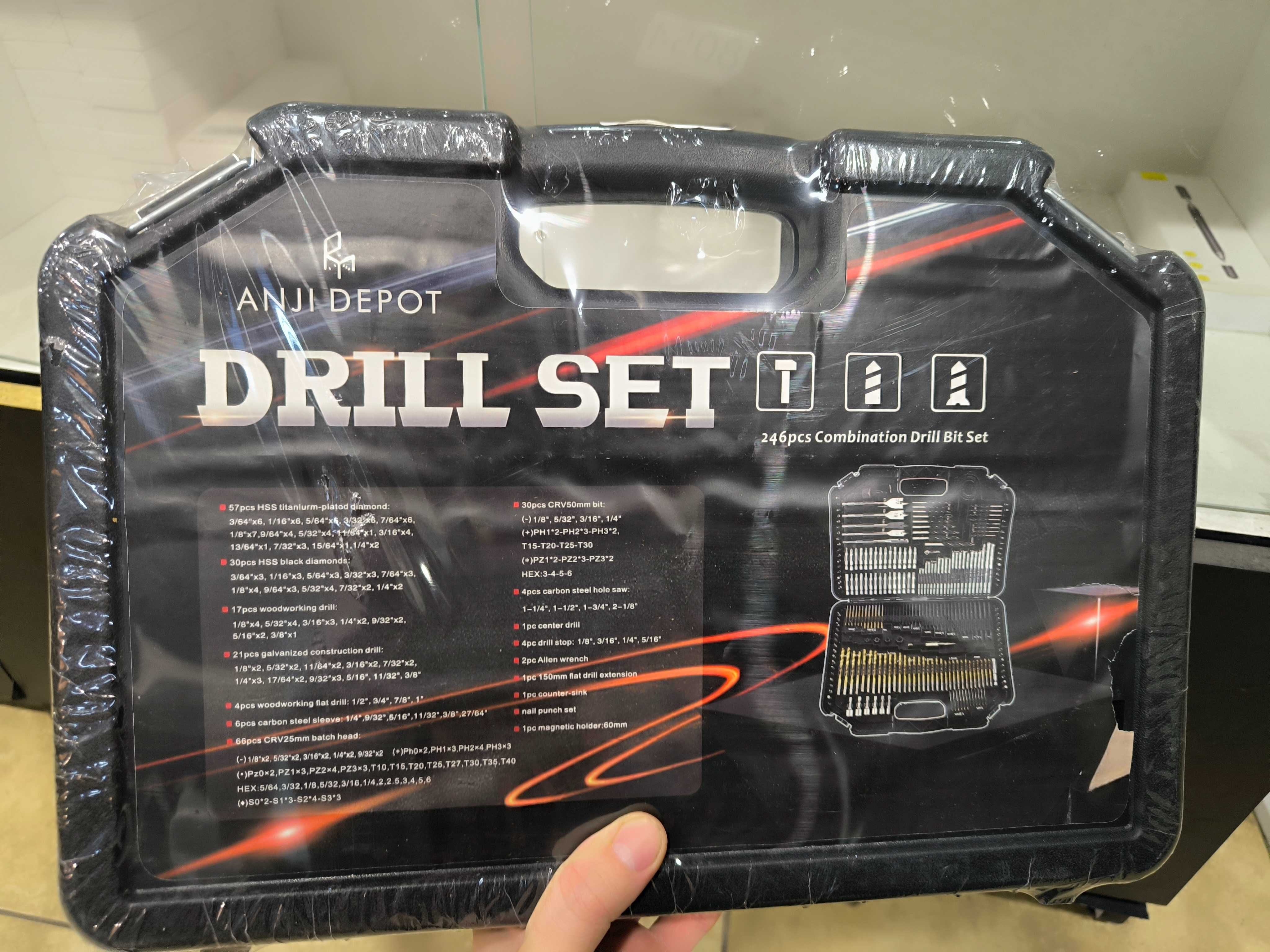 Набір в кейсі інструментів 246 в 1 біти свердла коронки Drill Set box