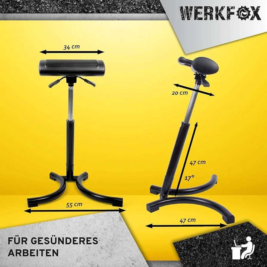 Stołek Warsztatowy Krzesło Oparcie Ergonomiczne Regulacja Siedzisko