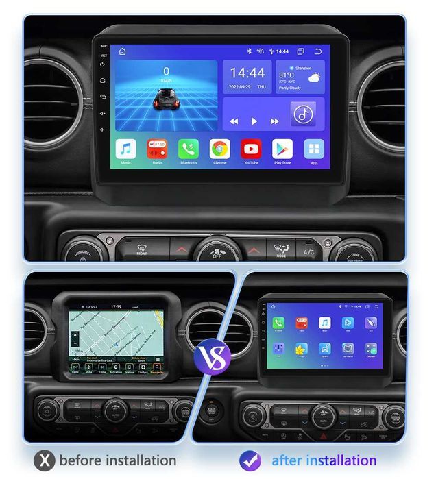 Radio Android 12 Jeep Wrangler JL Gladiator wifi Bluetooth gps