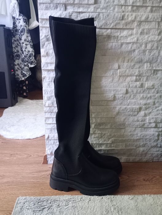 Kozaki za kolano ze skarpetą