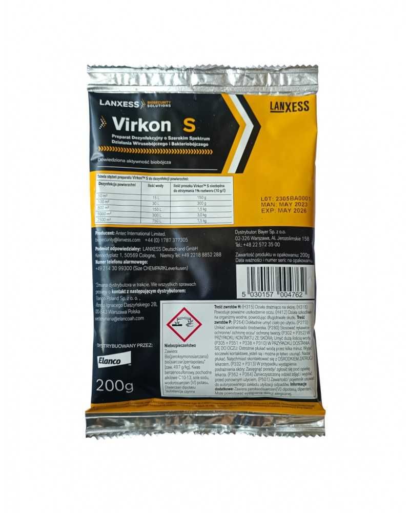Virkon S 200 g preparat do dezynfekcji,bakteriobójczy ptasia grypa,ASF