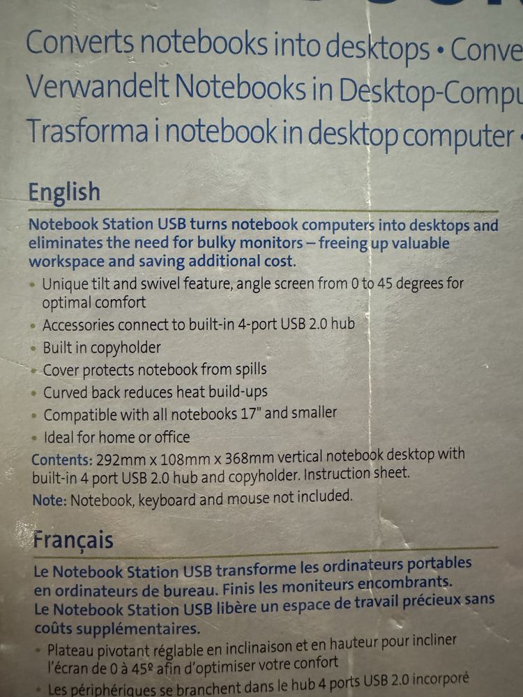 Kensington Notebook station USB stacja dokująca do laptopa 17"