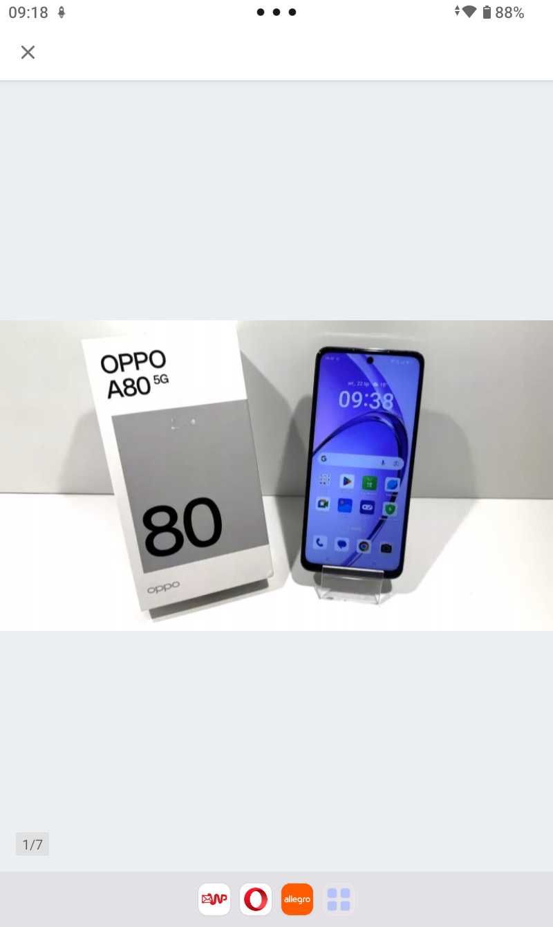 ELEGANCKI OPPO A80 5g. Gwarancja producenta. Pamięć 8/256gb