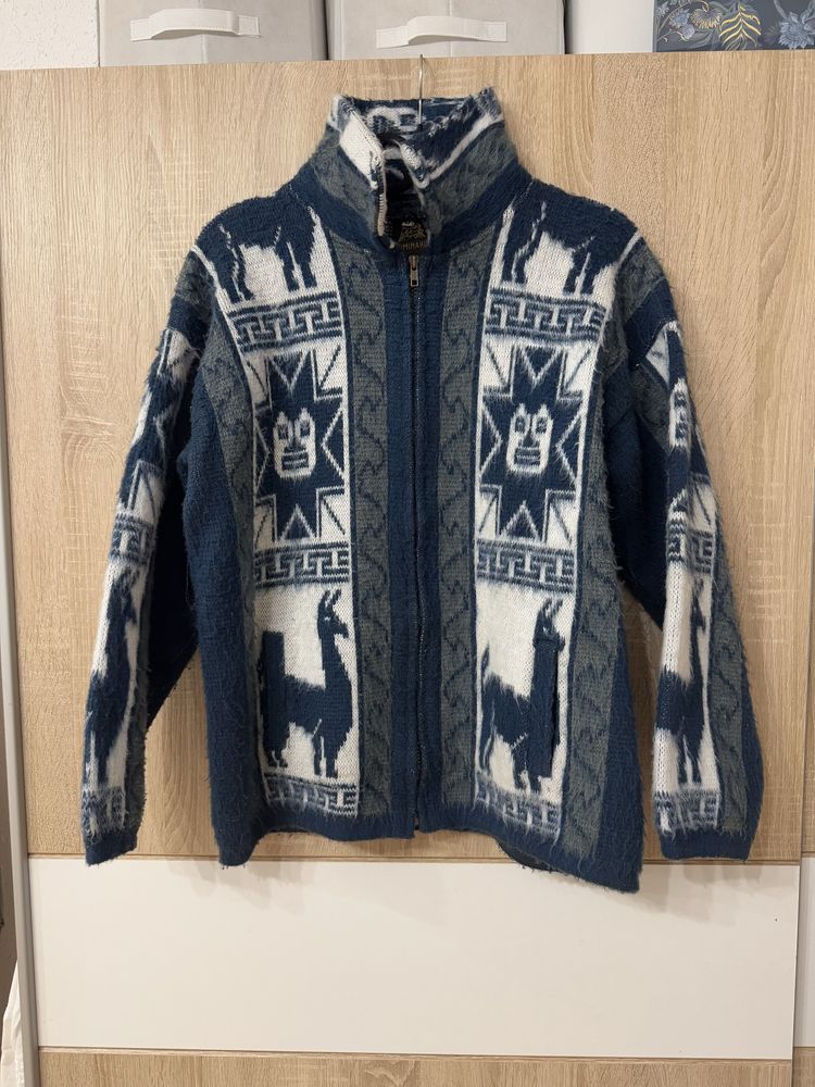 Sweter Ruminahui M wełna alpaka vintage Peru