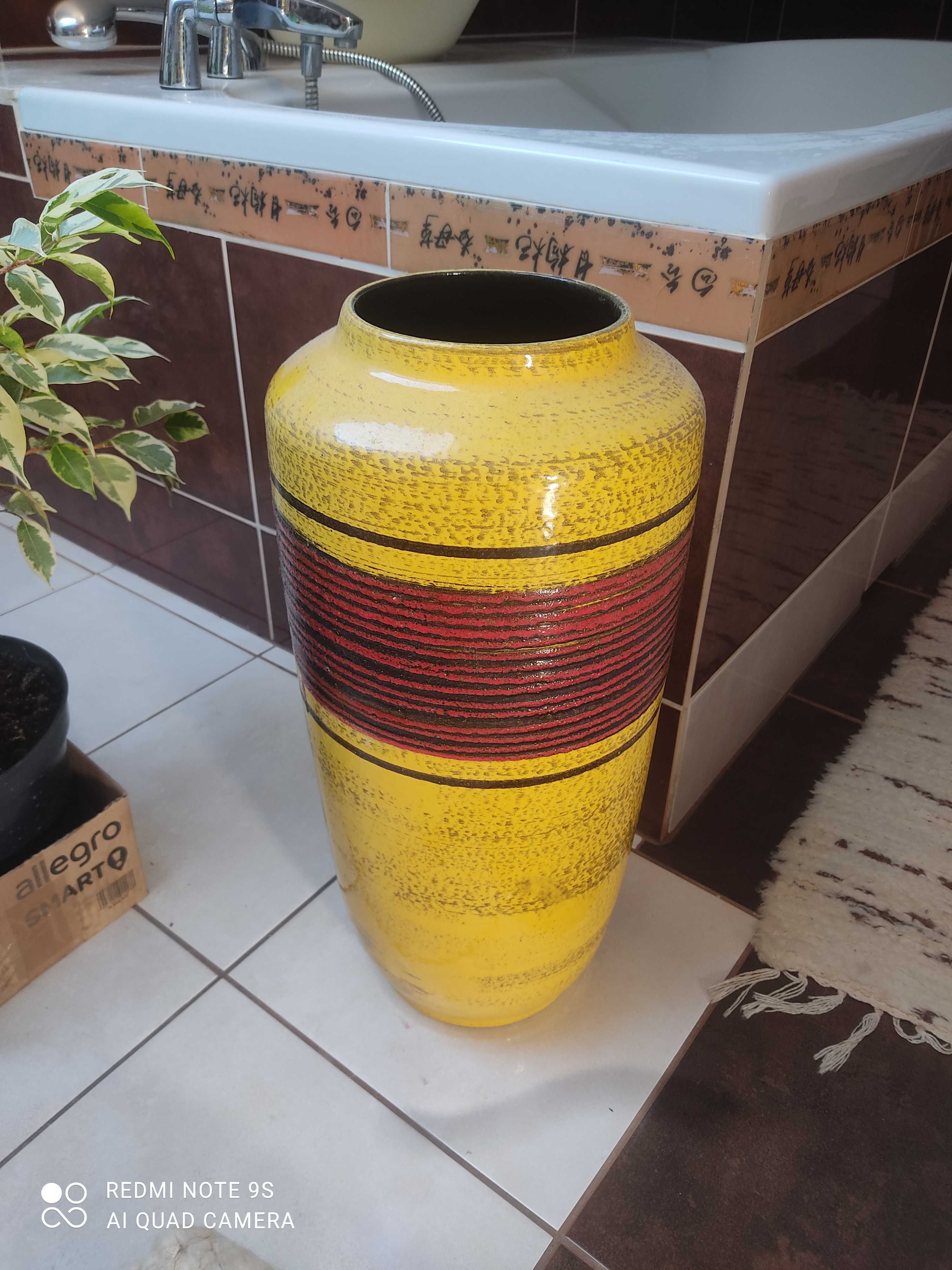 Duży ceramiczny wazon ręcznie malowany