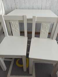 Zestaw dziecięcy stolik z krzesłami IKEA kritter biały