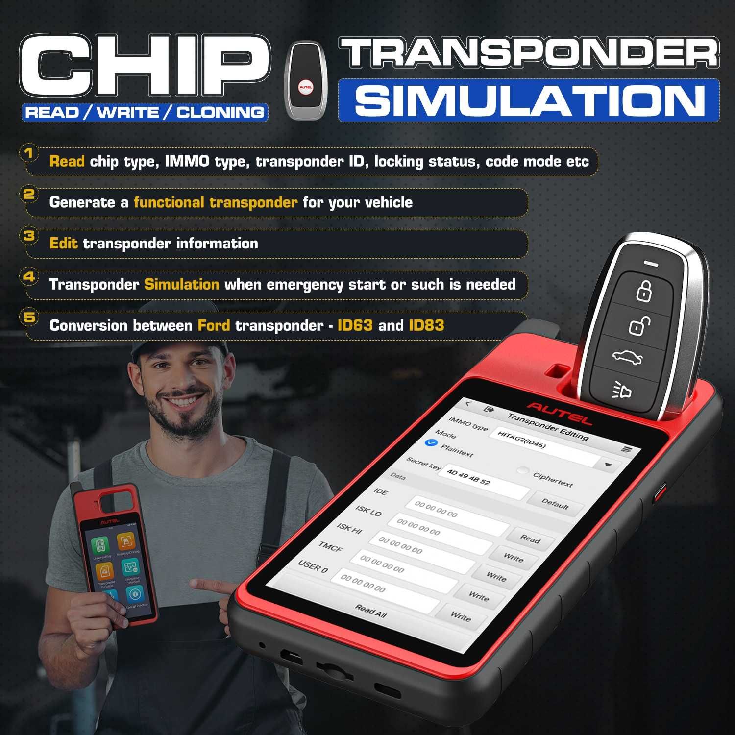 Autel MaxiIM KM100E Máquina Programação Chaves Original PT (NOVO)