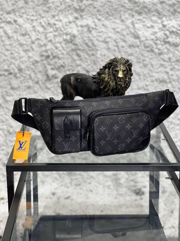 Мужская брендовая сумка бананка чоловіча Louis Vuitton LV