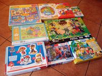Duży zestaw puzzli i gier dla przedszkolaka