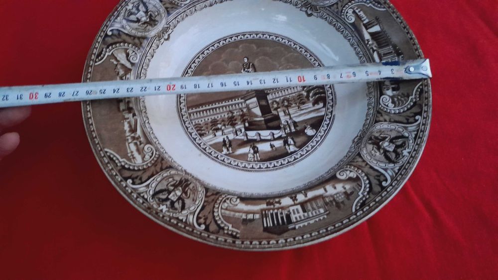 Винтажная 150летняя тарелка  "Памятник графу М.С. Воронцову в Одессе"