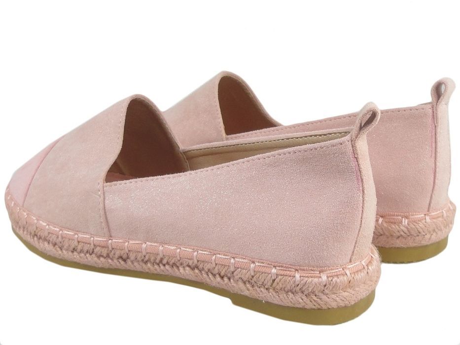 Różowe espadryle zamszowe lekkie buty 36