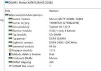 Micron 4 GB DDR4 2400 MHz MTA4ATF51264HZ-2G3B2 SODIMM moduł pamięci