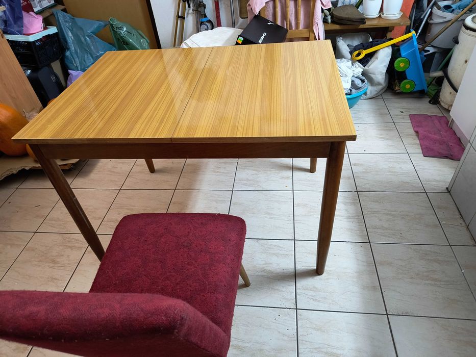 PRL Stół z Fotelami Oryginalny