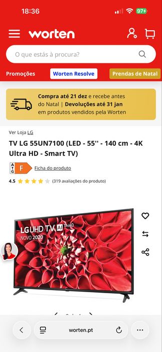 Tv LG 55 polegadas