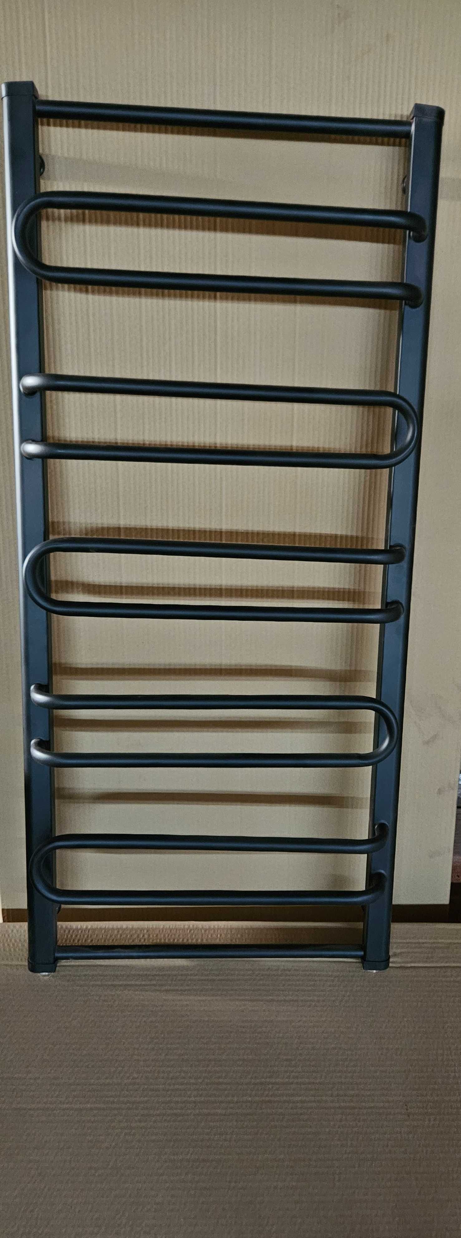 Elegancki grzejnik dekoracyjny łazienkowy 100x50 cm, czarny mat, nowy
