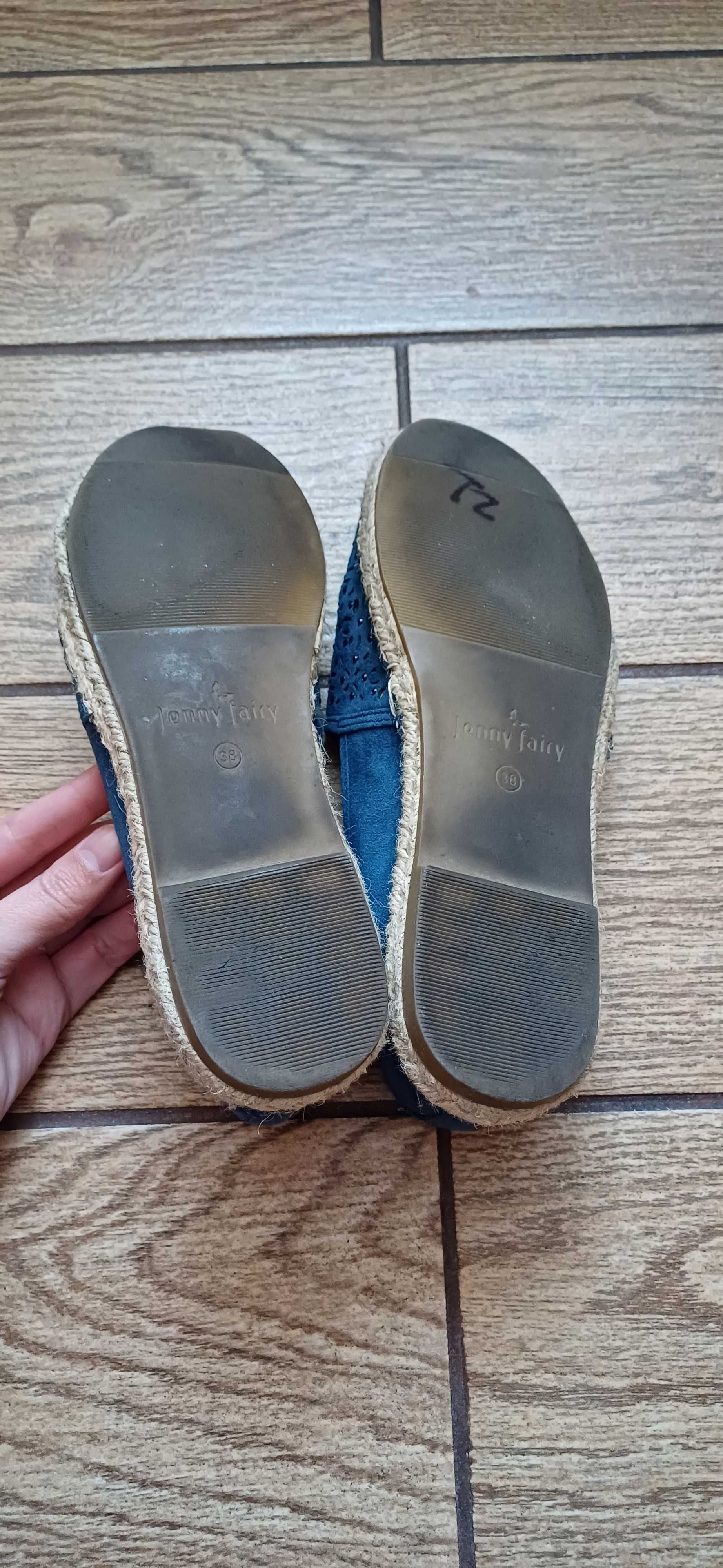 Granatowe# niebieskie espadryle Jenny Fairy# buty letnie r. 38