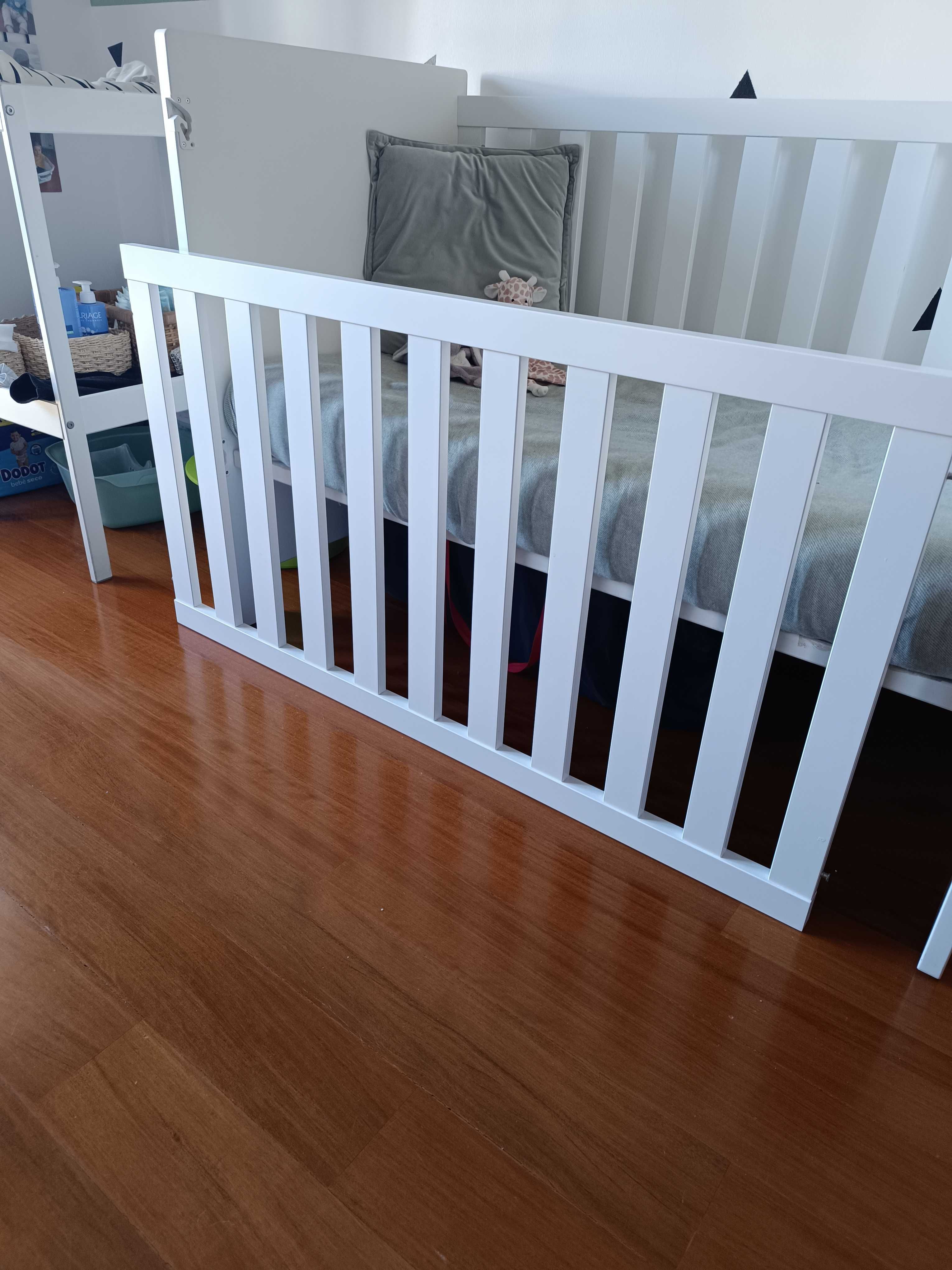 CAMA bebé (Madeira maciça branco) + OFERTA Trocador