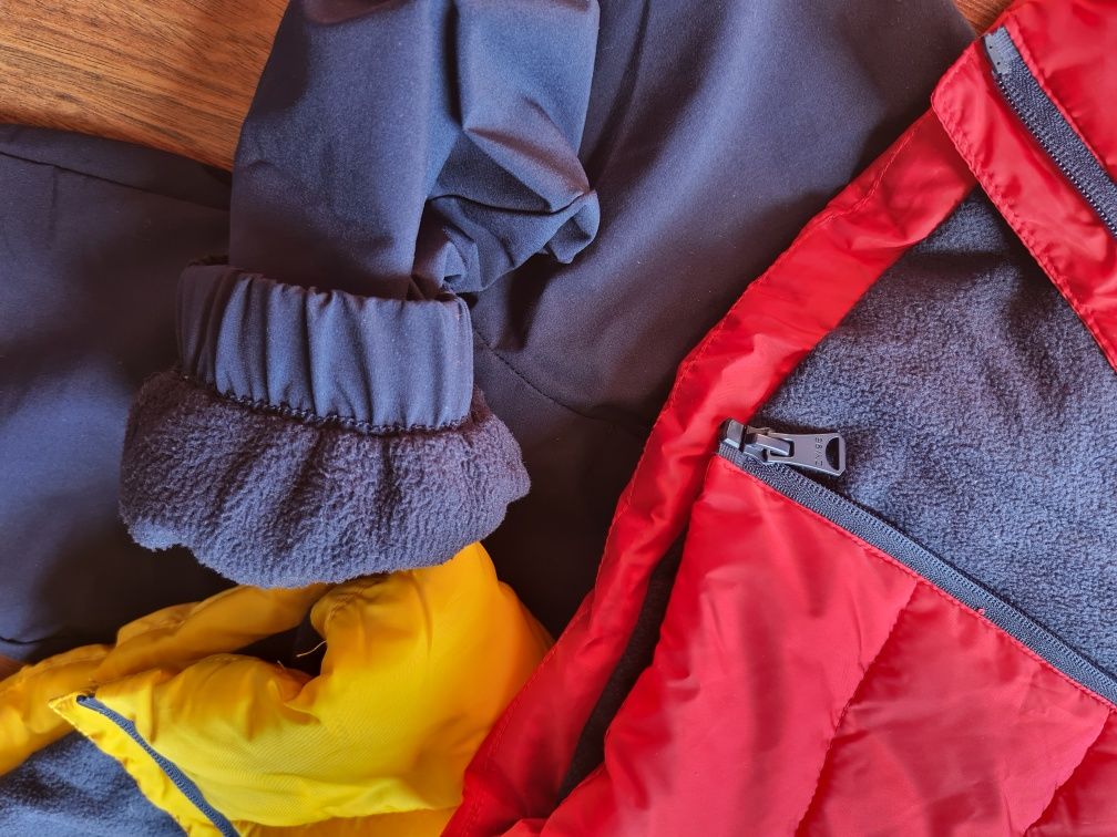 Conjunto de 2 casacos acolchoados + calças com forro polar 5 anos