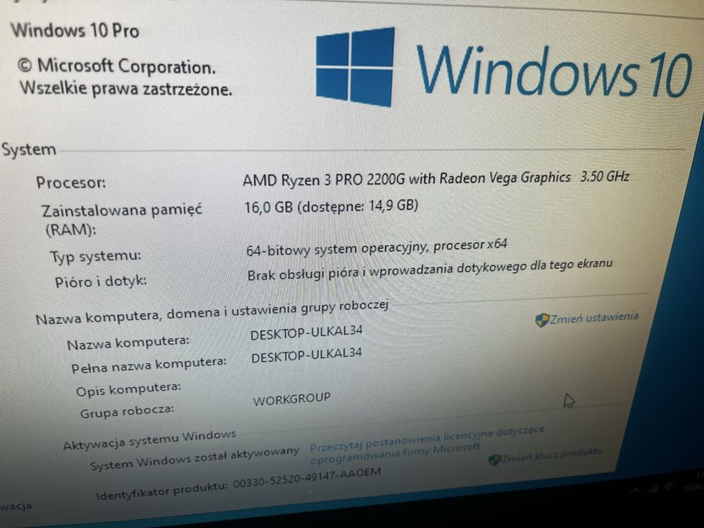 Komputer gamingowy – Ryzen 3 Pro 2200G | 16 GB RAM | 256 GB SSD