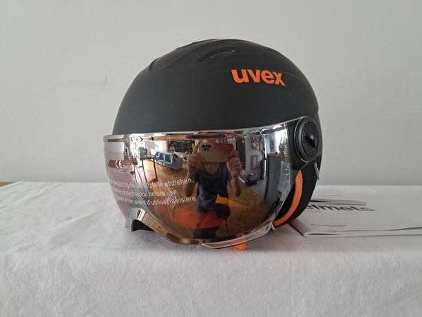 Kask narciarski dziecięcy Uvex Junior Visor Pro Black Orange S 52-54cm