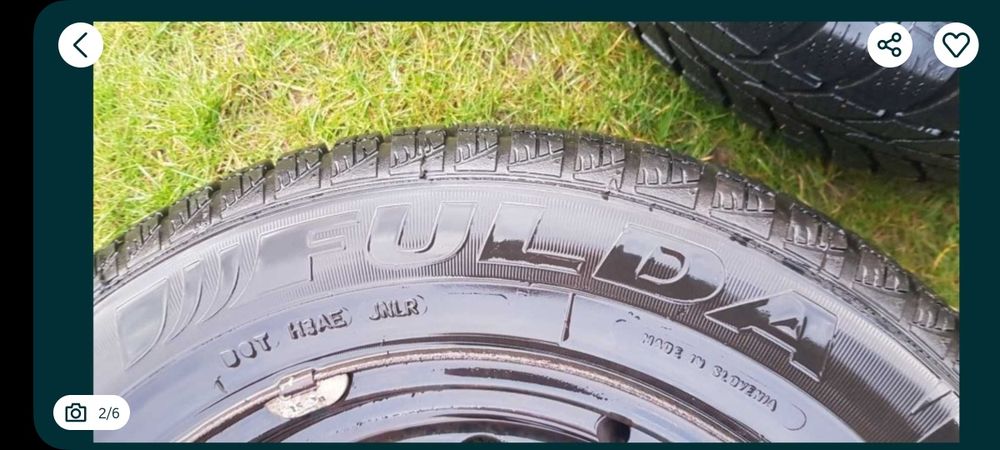 Felgi z Oponami zimowymi 195/65 opel Fiat 15cali 4x100 FULDA 8mm