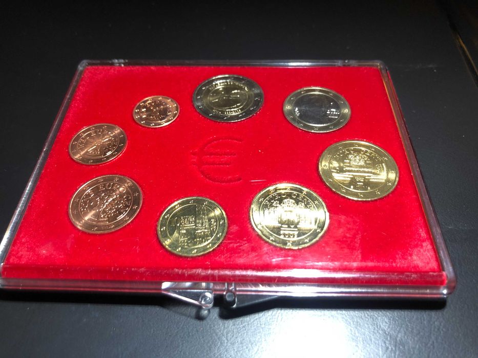 Set Anual Euros Aústria 2009 UNC Estojo - Inclui 2€ 10 Anos UEM