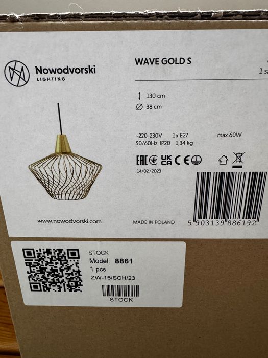 Lampa złota do salonu sypialni
