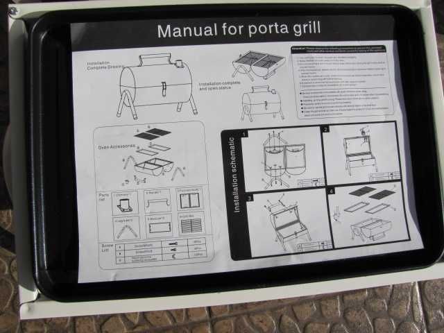 Przenośny grill na węgiel  składany, kempingowy, grill wędzarniczy