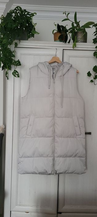 Pikowana długa kamizelka z kapturem #XL