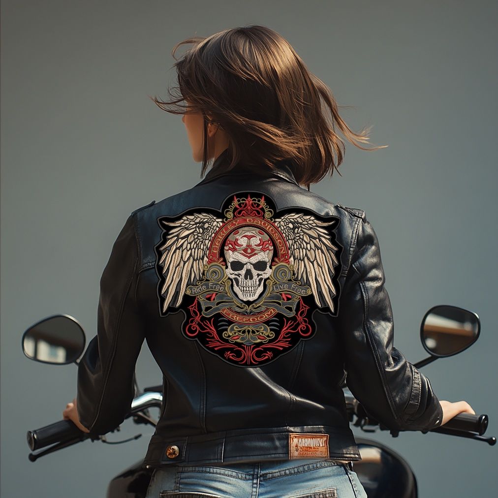 Патч Нашивка HARLEY-DAVIDSON Велика Череп крила мото на куртку