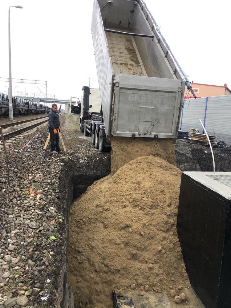 Transport ziemia zwir żwir pospóła pospola piasek kliniec kamień