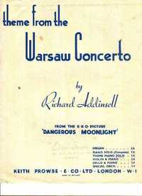 Partitura para piano antiga Warsaw Concert