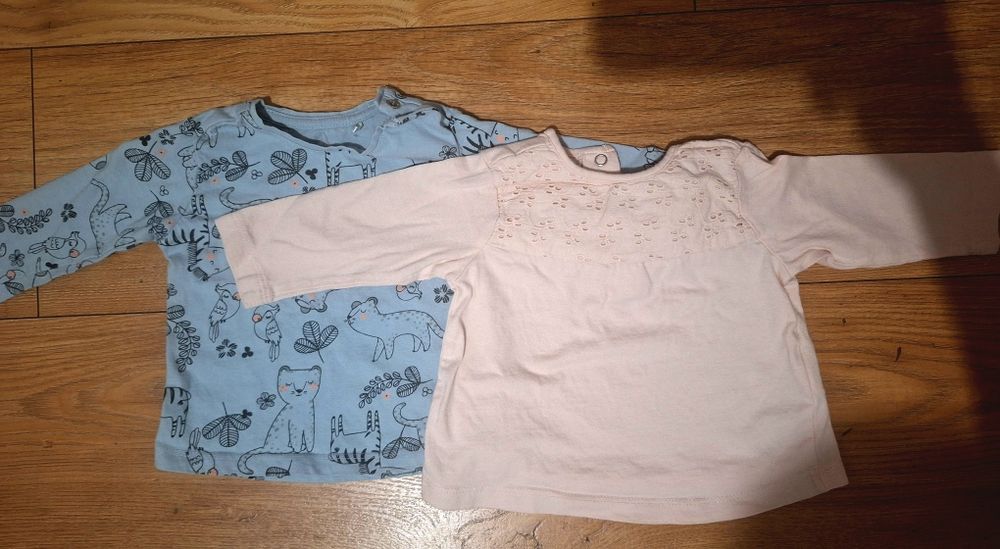 Bluzeczki z długim rękawem-2 sztuki rozmiar 68