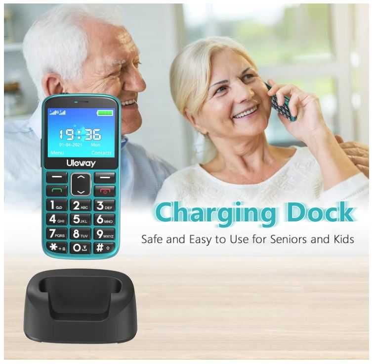 Telefon dla seniorów Uleway z aparatem, funkcja SOS