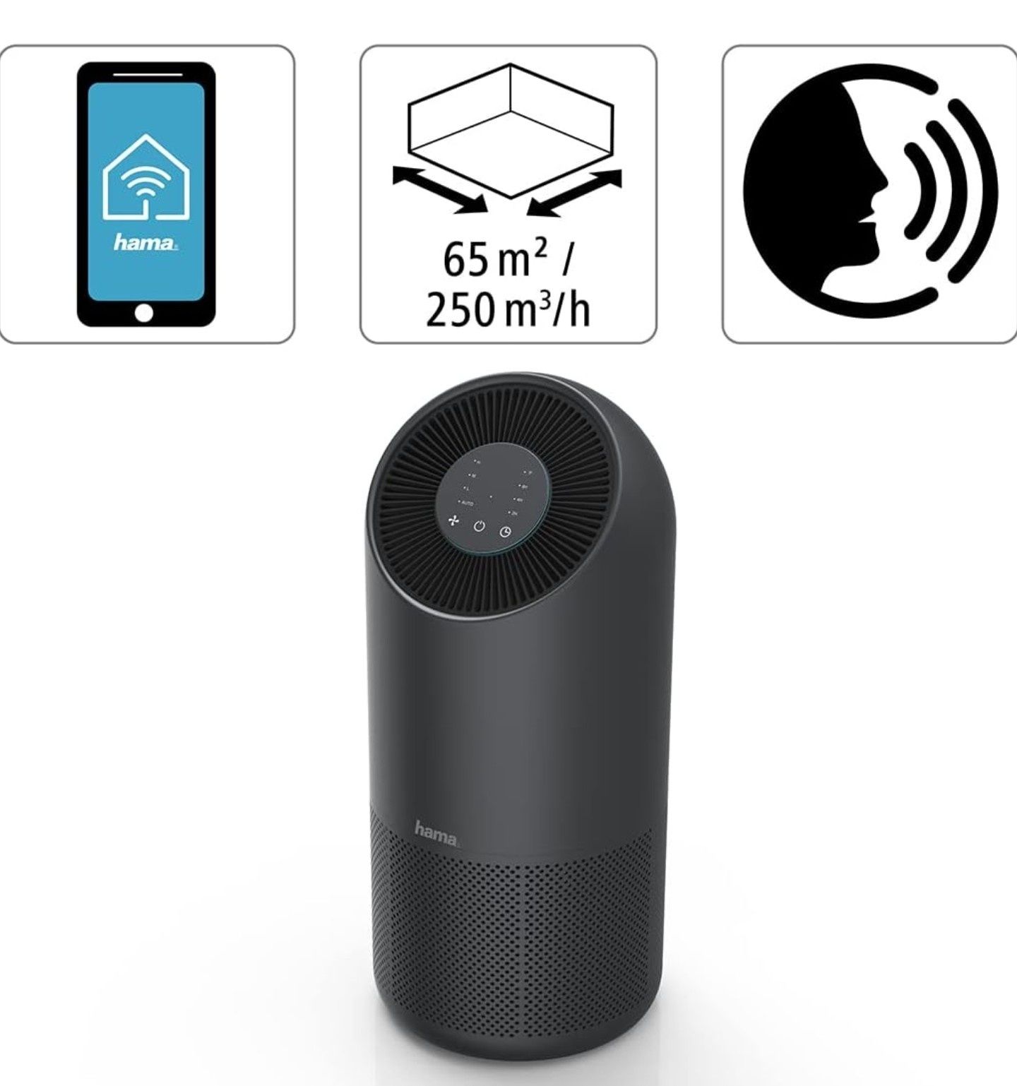 Hama Inteligentny oczyszczacz powietrza Smart (filtr HEPA H13].
