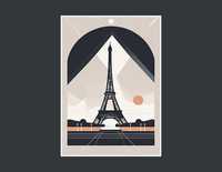 Plakat premium - elegancka Wieża Eiffla - Paryż do salonu/ sypialni